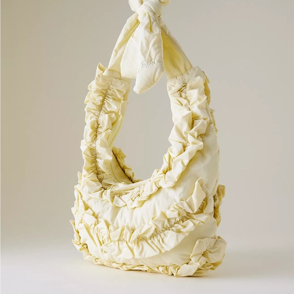 Damson Madder Chic Yellow Ruffled Shoulder Bag - Picture 2 of 8